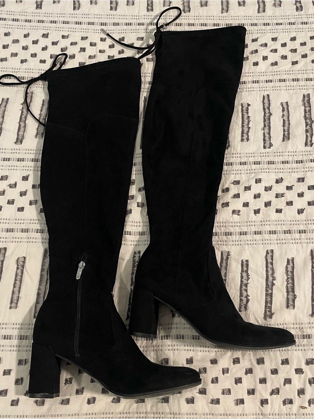 Marc Fisher Black Over-the-Knee Block Heel Boots